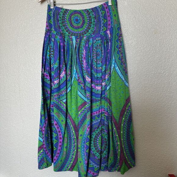 Bec Pierce Australia Long Skirt Full Circle Whimsical Pattern Medium Boho - Picture 10 of 13